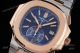 New Swiss Replica Patek Philippe Nautilus 5980 Rose Gold Blue Chronograph Watch (2)_th.jpg